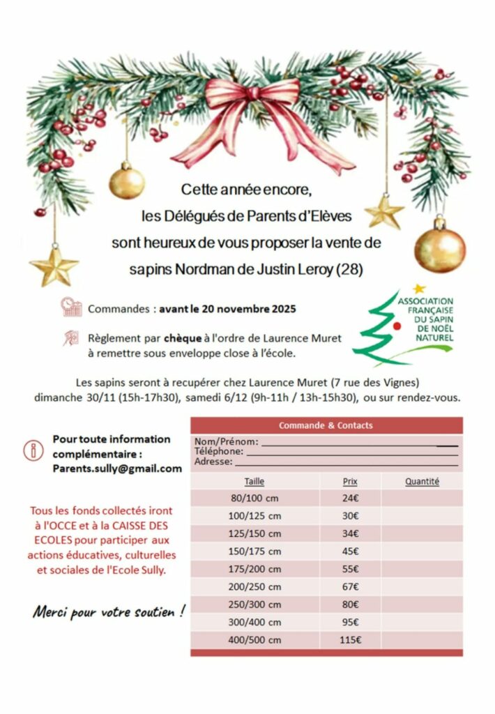 Coupon réservation sapins 2025